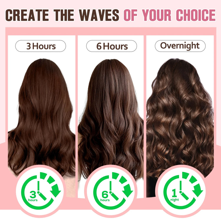 Velvet Fabric Heatless Curling Set-Flexi Rods with Hook-Heatless Curling Rod Headband for All Hair Types- Comfortable & Heatless