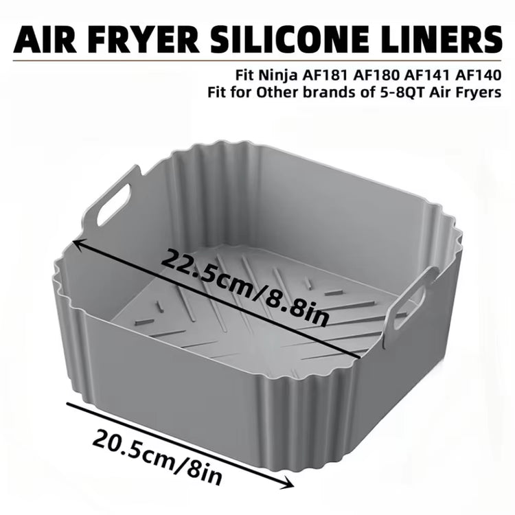22.5Cm Silicone Air Fryer Liners Reusable Non-Stick Basket for Ninja AF181 AF180 AF141 AF140 Other 5-8QT Air Fryer Accessories