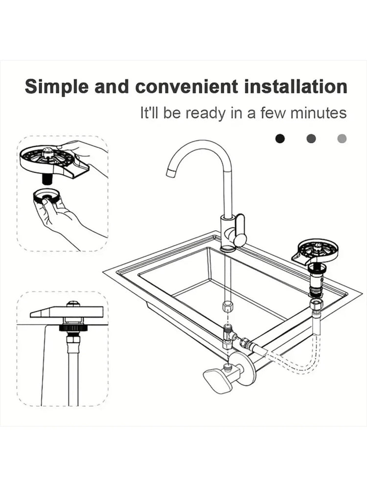 Automatic Cup Washer Faucet Glass Rinser Kitchen Sink Bar FREE SHIPPING