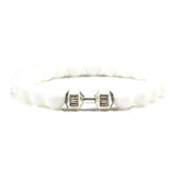 Gym Dumbbells Beads Bracelet Natural Stone Barbell Energy Weights Bracelets for Women Men Couple Pulsera Wristband Jewelry Gift