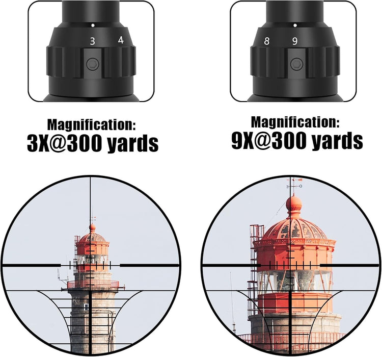 "Mira Telescópica Táctica Francotirador 3-9X40Mm Para Prueba De Niebla De Caza "