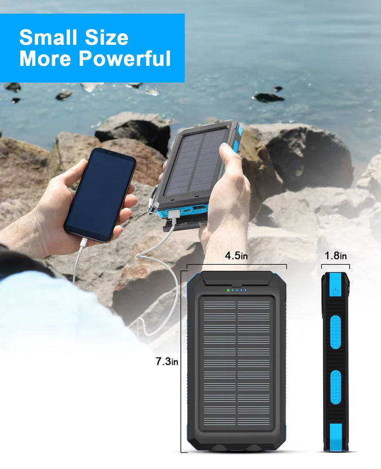 38800Mah Solar Power Bank Waterproof Outdoor Dual USB Travel Outdoor Solar Mobile Phone Charger Solar Powerbanks for Camping