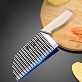 For Kitchen Cortador De Patatas Fritas Para Hacer Patatas Fritas, Cuchillo Ondulado Deacero Inoxidable, Cuchillo De Cocina