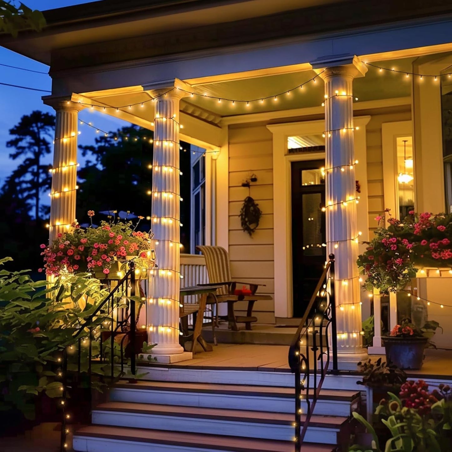 66Ft 200 LED Christmas Lights Outdoor, Warm White Christmas Tree Lights Indoor Plug In, 8 Modes Twinkle String Light for outside Bedroom Wedding Party Classroom Dorm Ceiling Home Decorations