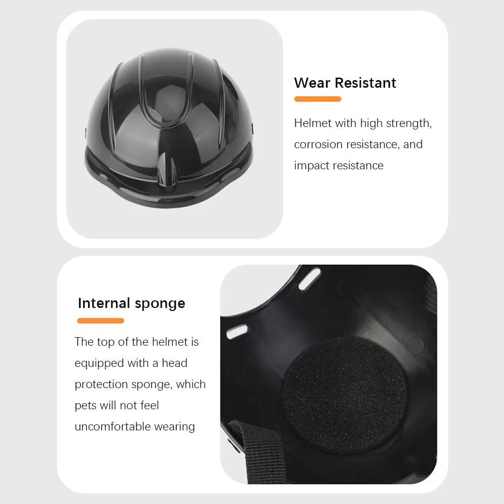Pet Dog Helmets Pet Motorcycle Headgear Adjustable Puppy Safety Helmet Pet Locomotive Helmet Handsome Dog Accessories