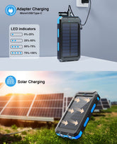 38800Mah Solar Power Bank Waterproof Outdoor Dual USB Travel Outdoor Solar Mobile Phone Charger Solar Powerbanks for Camping