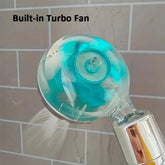 Filtered Turbo Propeller Bathroom Shower Head High Pressure Water Saving Stop Button Showerhead Water Pressure Adjustable Shower