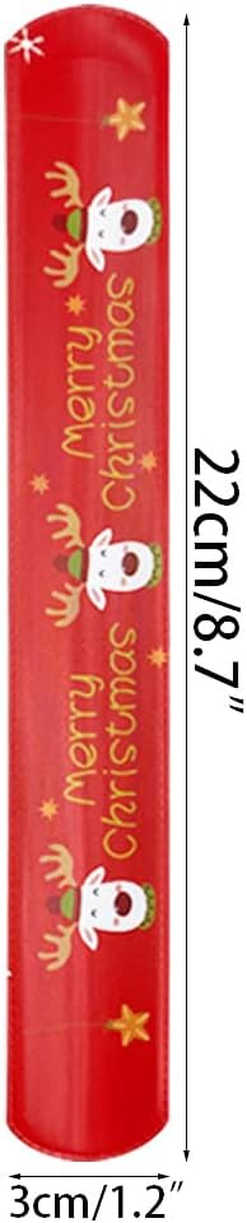 48 PCS Christmas Slap Bracelets Toys for Kids Boys Girls Toddlers Christmas Party Favors Stocking Stuffers Gifts