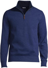 Mens Bedford Rib Quarter Zip Heather Medium Denim Heather Regular X-Large