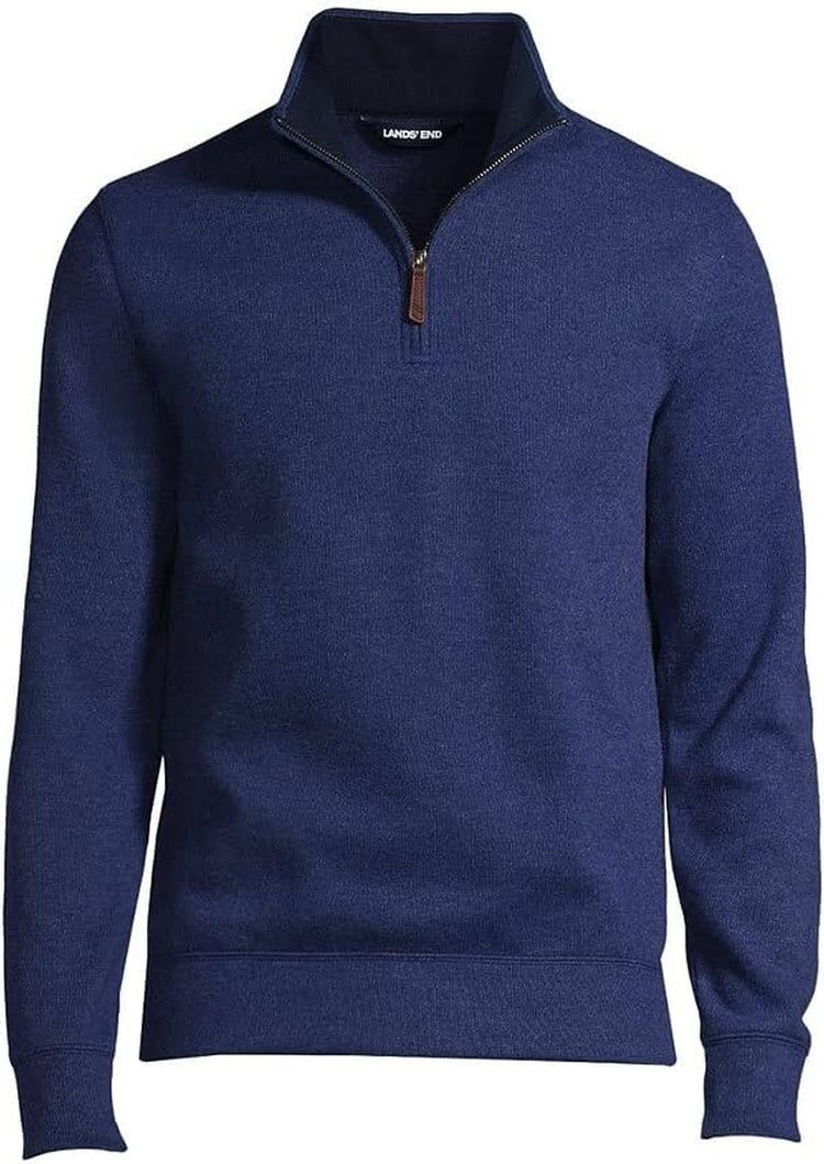 Mens Bedford Rib Quarter Zip Heather Medium Denim Heather Regular X-Large