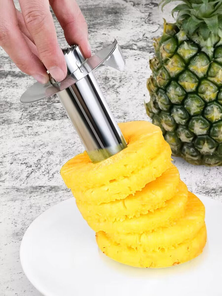 1Set Stainless Steel Pineapple Corer Slicer Peeler Cutter Fruit Rings Diced Tool