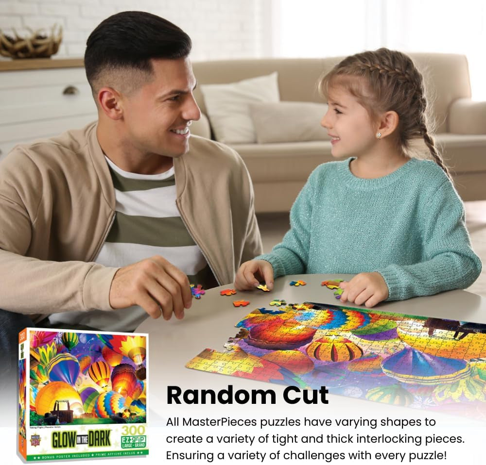 300 Piece EZ Grip Glow in the Dark Jigsaw Puzzle - Rainbow World - 18"X24"