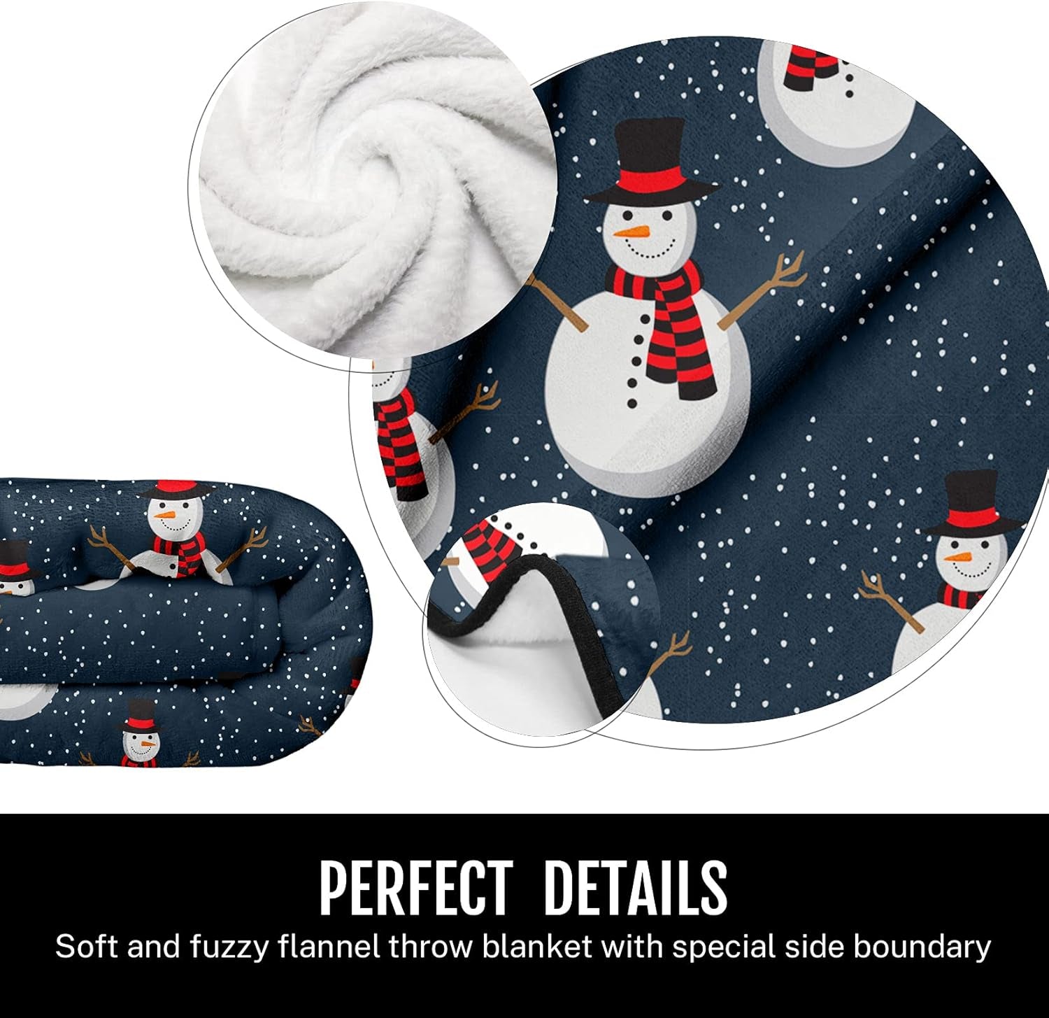 Christmas Throw Blankets, Soft Blankets and Throws, Daughter Mom Friend Gift Snowman Print Decorative Throw Blankets for Couch, 50"X60"