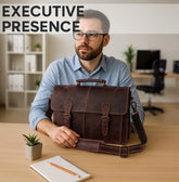 Leather Messenger Bag for Men 16" Laptop Office Business Briefcase Leather Computer Work Bag Shoulder Satchel by