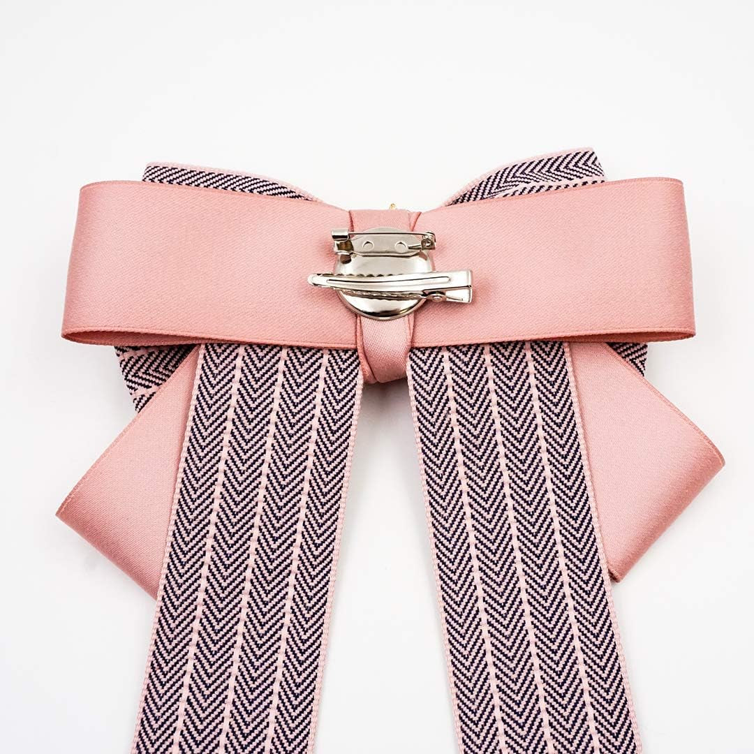 Cc Brooches for Women Fashion Pre-Tied Neck Tie Brooch Pin Bow Tie Patriotic Collar Jewelry Gift