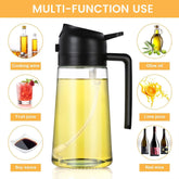 16Oz Oil Dispenser Bottle 2 in 1 Olive Oil Sprayer for Kitchen Cooking 470Ml