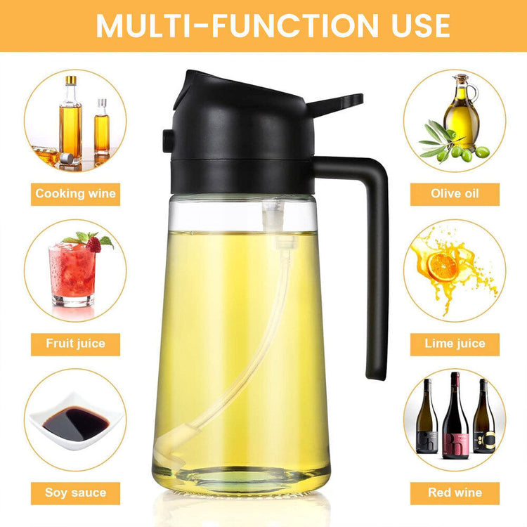 16Oz Oil Dispenser Bottle 2 in 1 Olive Oil Sprayer for Kitchen Cooking 470Ml