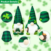 St Patricks Day Decorations, 2 Pcs Shamrock Gnomes Plush St Patricks Day Gifts for Home Table Decor, 11 Inch (Green)