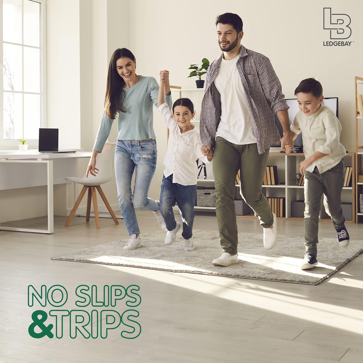 Rug Pad Grippers for Area Rugs Pack of 25 Reusable, No Skid, Washable, Anti-Slip Pads, Rug Gripper for Hardwood Floors and Tile with Double-Sided, Self Adhesive Rug Tape to Keep Rugs Flat