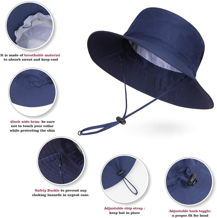 Outdoor Sun Hat Waterproof Fishing Hat Sun Protection UPF 50+ Summer Boonie for Man/Women Foldable Bucket Hat