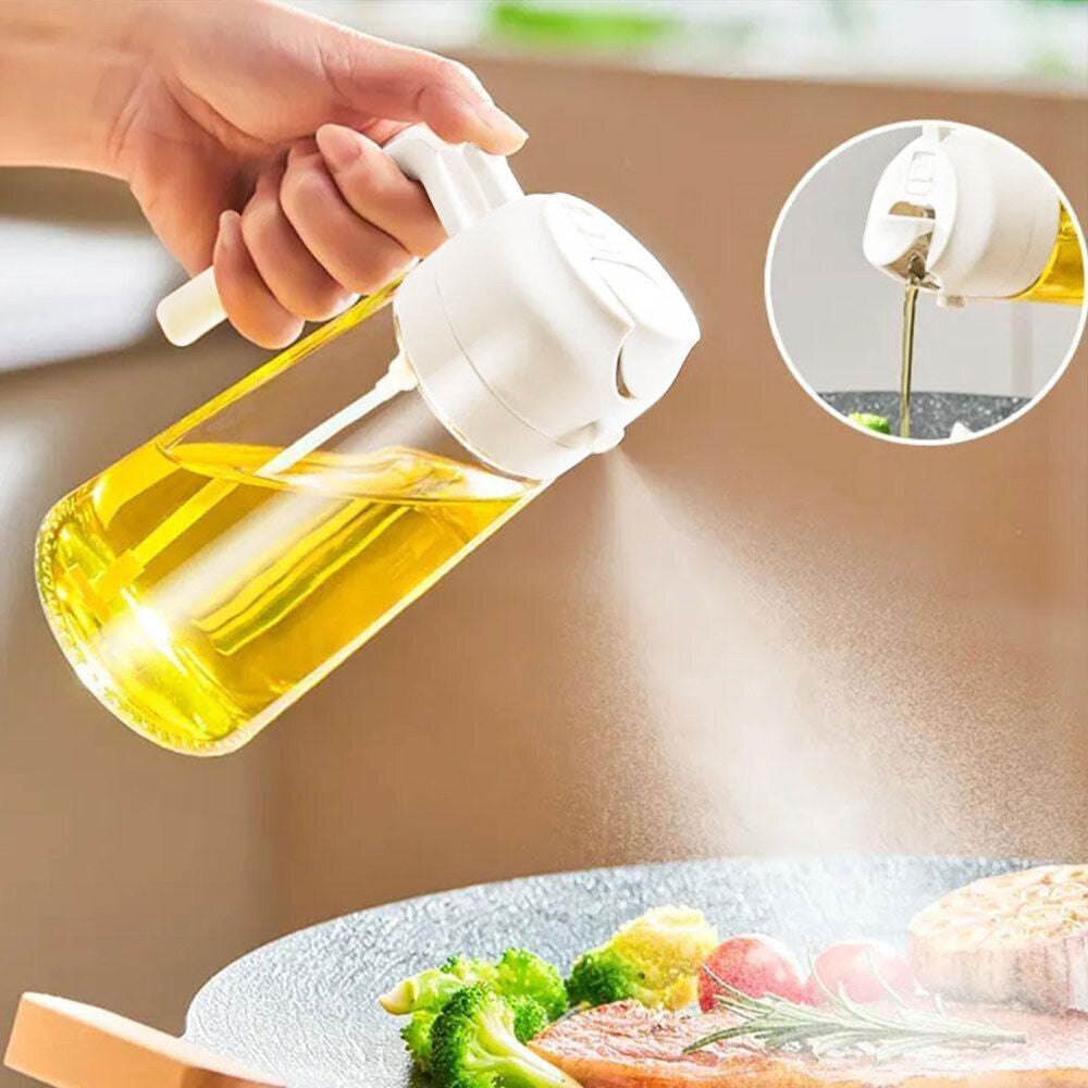 16Oz Oil Dispenser Bottle 2 in 1 Olive Oil Sprayer for Kitchen Cooking 470Ml