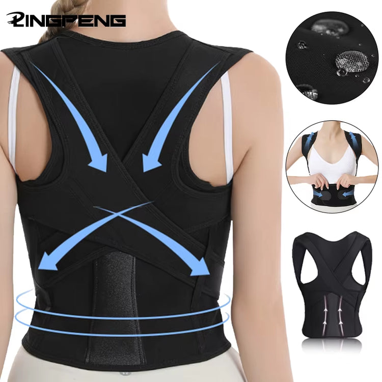 Back Brace Posture Corrector for Men and Women - Adjustable Posture Back Brace for Upper and Lower Back Pain Relie