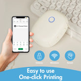 Mini Portable Wireless Inkless Thermal Printer Bluetooth Pocket Label Maker Home Study with 1Roll Stickable Label Paper