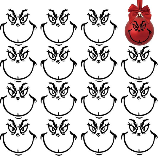 15 Pcs Christmas Face Stickers – Vinyl Transfer Stickers for Crafts, Ornaments, Cups, Jars, and Christmas Balls, Waterproof DIY Face Decals for Party Favors and Holiday Decorations – 3 X 3 In