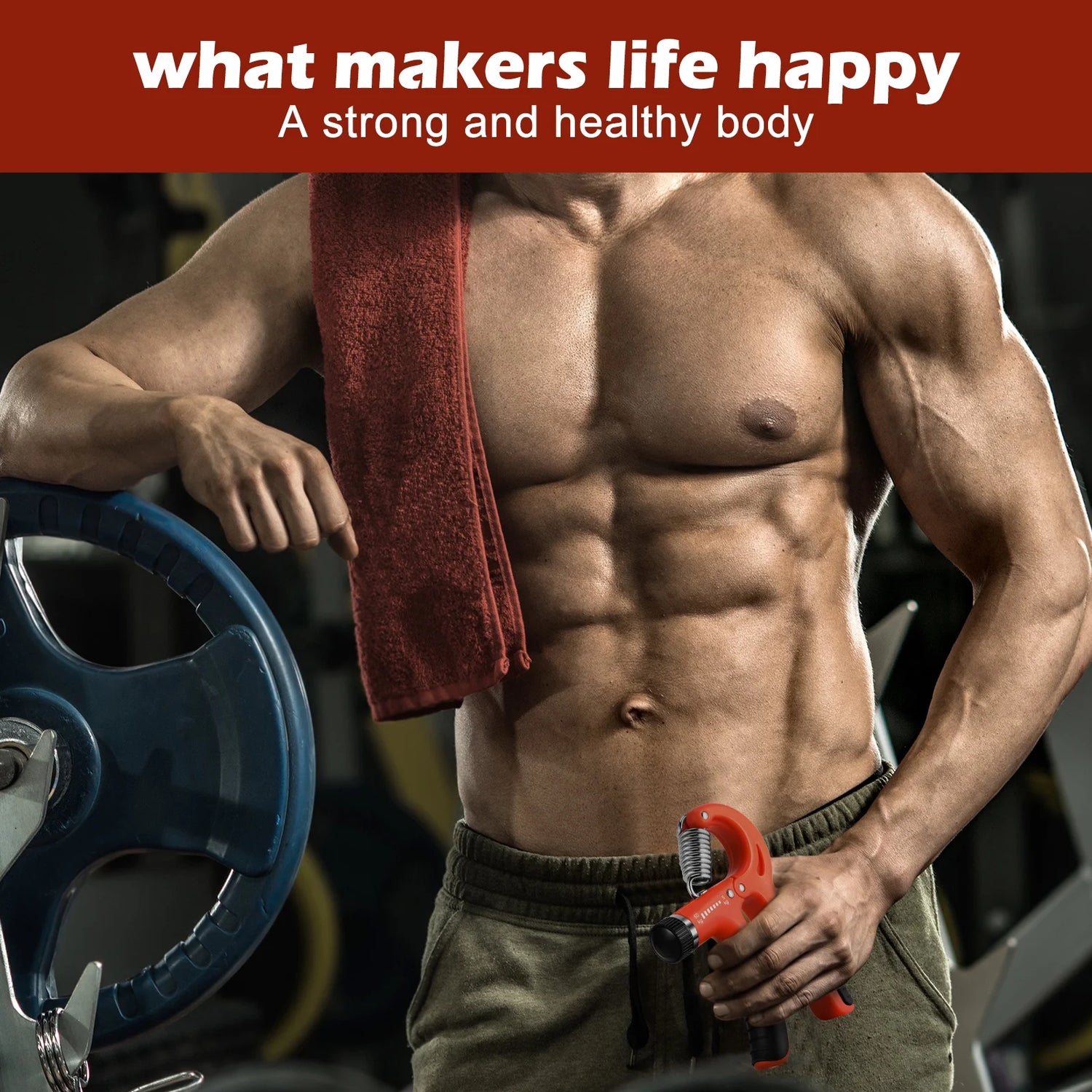 6Pcs Hand Grip Strengthener Kit, Hand Strength Exerciser, Adjustable Resistance 22 to 132Lbs Hand Gripper,Finger Exerciser,Finger Stretcher,Grip Ring & Stress Relief Grip Ball（Orange）