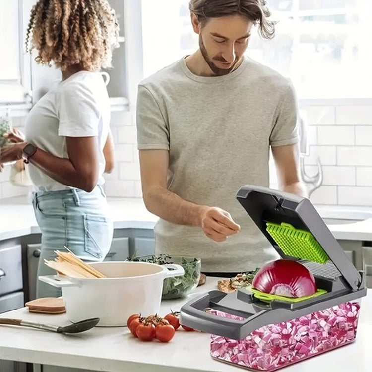 15-In-1 Vegetable Fruit Kitchen Chopper Cutter Food Onion Veggie Dicer Slicer