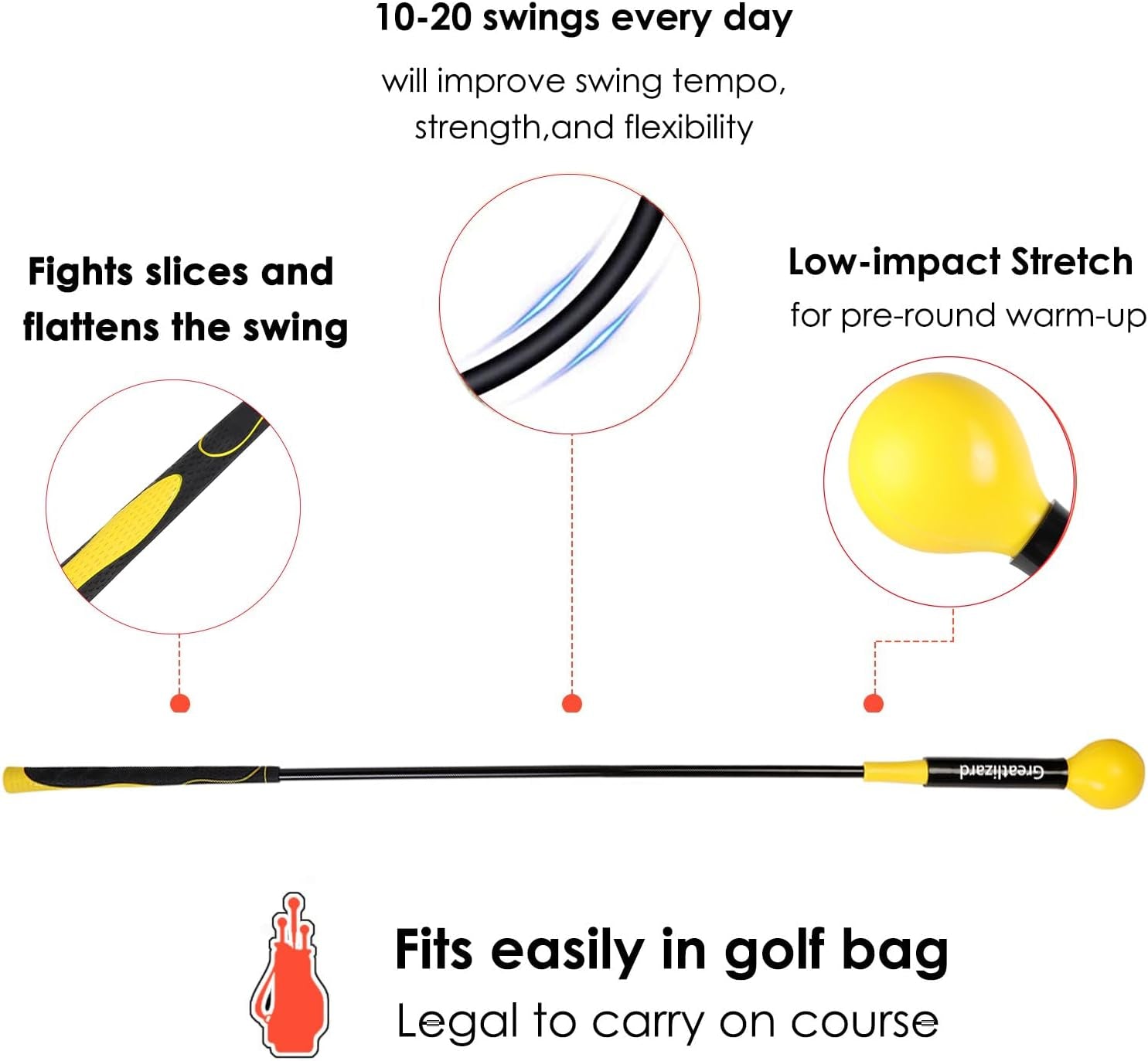Golf Swing Training Aid Golf Swing Trainer Aid Golf Practice Warm-Up Stick for Strength Flexibility and Tempo Training Golf Golf Swing Aid for Men and Women