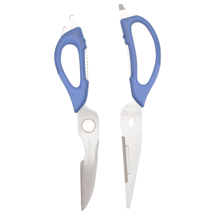 8-In-1 Stainless Steel Serrated Chef Kitchen Shears, Blue