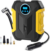 , Black/Yellow 12 V 150 PSI Portable Tire Inflator Air Compressor Pump
