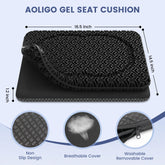 Gel Seat Cushion for Long Sitting, Office Chair, Car, Wheelchair, Black