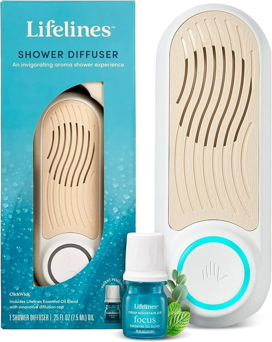 Lifelines Shower Diffuser Wall-Mounted Aromatherapy Diffuser with Clickwick Oil