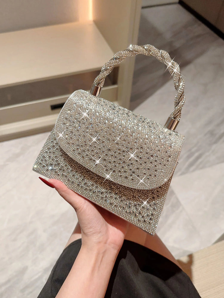 A Shiny Diamond Flap Evening Bag Handbag Romantic Wedding Bag Banquet Bag Evening Bag Party Bag Prom Bag Party Handbag Bridal Bag Chain Bag