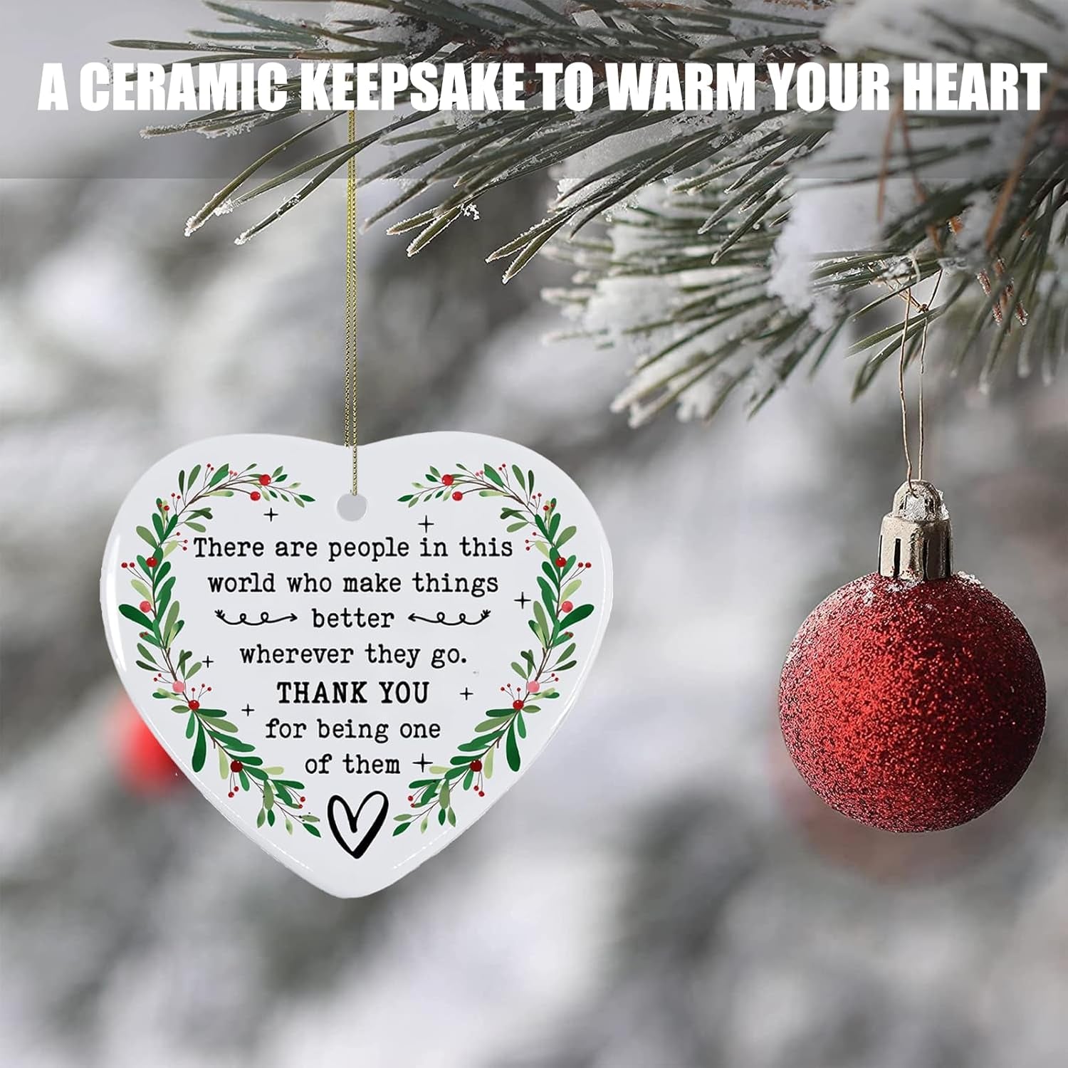 Thank You Gifts for Women & Friends - Appreciation Gifts for Coworkers, Boss, Family & Teachers - Christmas Decorations Ornament