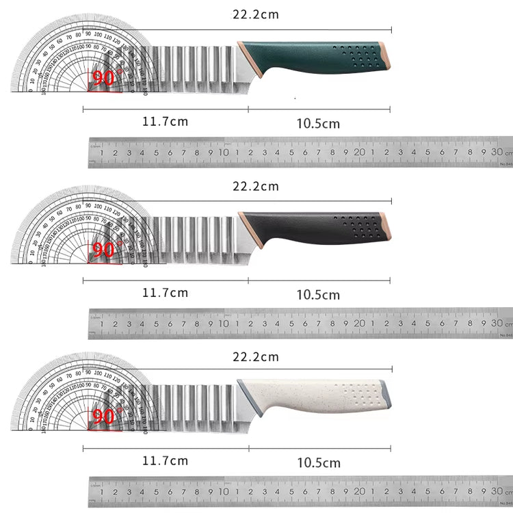 For Kitchen Cortador De Patatas Fritas Para Hacer Patatas Fritas, Cuchillo Ondulado Deacero Inoxidable, Cuchillo De Cocina