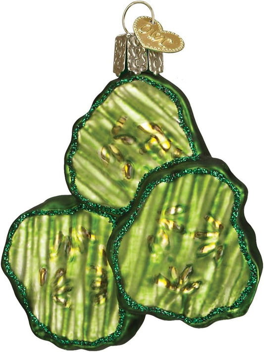 Ornaments: Pickle Chips Glass Blown Ornaments for Christmas Tree
