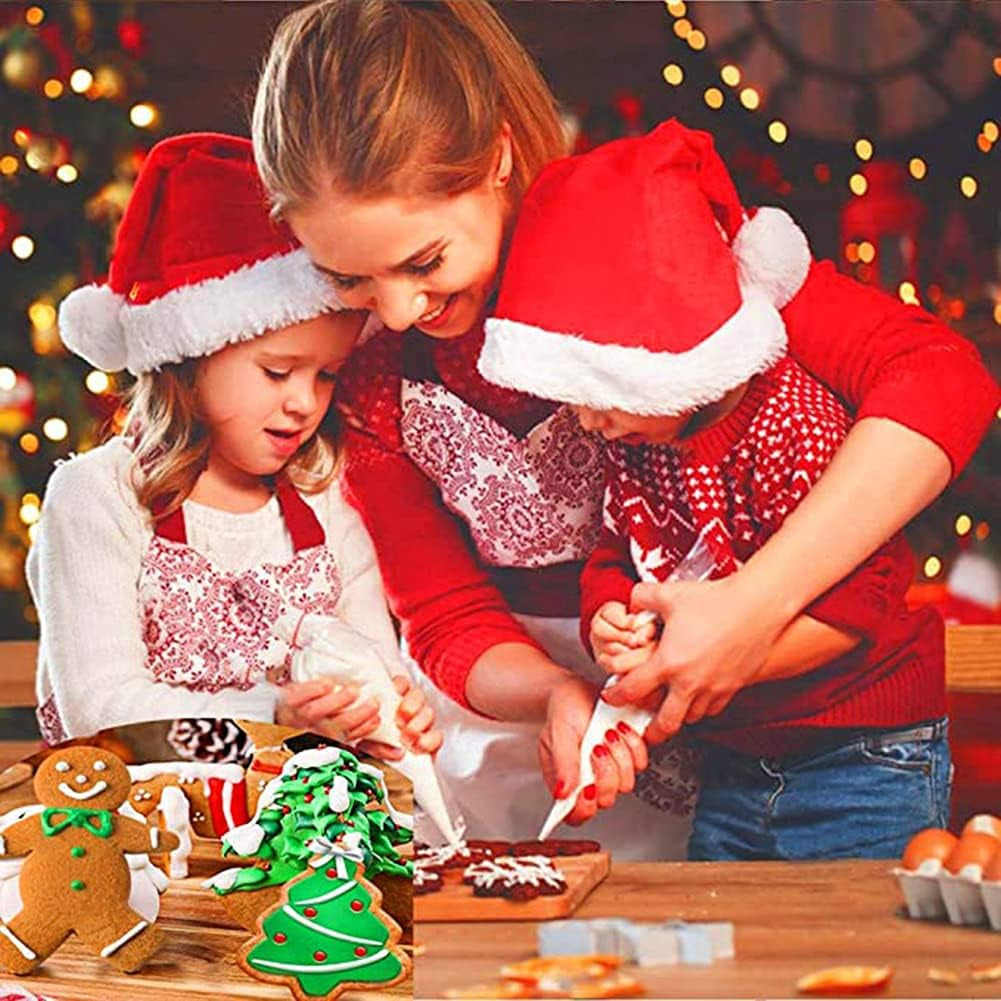 5/8/10/14 PCS Christmas Xmas Cookie Cutter Set Stainless Steel Cookie Cutters Mold for Making Christmas Tree, Snowflake, Reindeer, Santa Face, Angel, Sock and More (14 Pcs/Set)