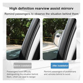 2PCS Adjustable Blind Spot Mirrors for Car Rear Seat - Wide Angle Convex Silver