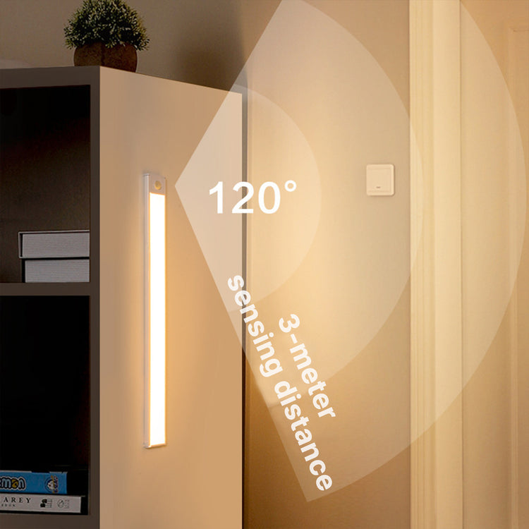 LED Motion Sensor Light under Cabinet Closet Light USB Rechargeable Strip Lamp