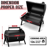 Portable Outdoor Tabletop Charcoal Grill, Multi-Functional Food-Safe Barbecue Smoker for Backyard Camping Picnics Beach, Compact & Heavy Duty