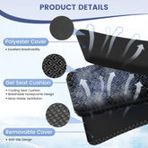 Gel Seat Cushion for Long Sitting, Office Chair, Car, Wheelchair, Black