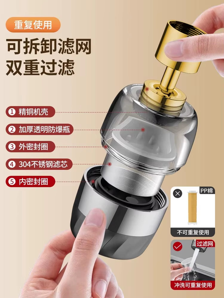 New Universal 360° Rotate Kitchen Faucet Extender Aerator Plastic Splash Filter Kitchen Washbasin Faucet Bubbler Nozzle Aerator