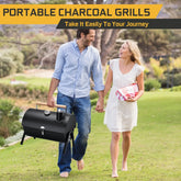 Portable Outdoor Tabletop Charcoal Grill with Accessories Tools, Multi-Functional Barbecue Smoker for Backyard Camping Picnics Beach, Compact & Heavy Duty