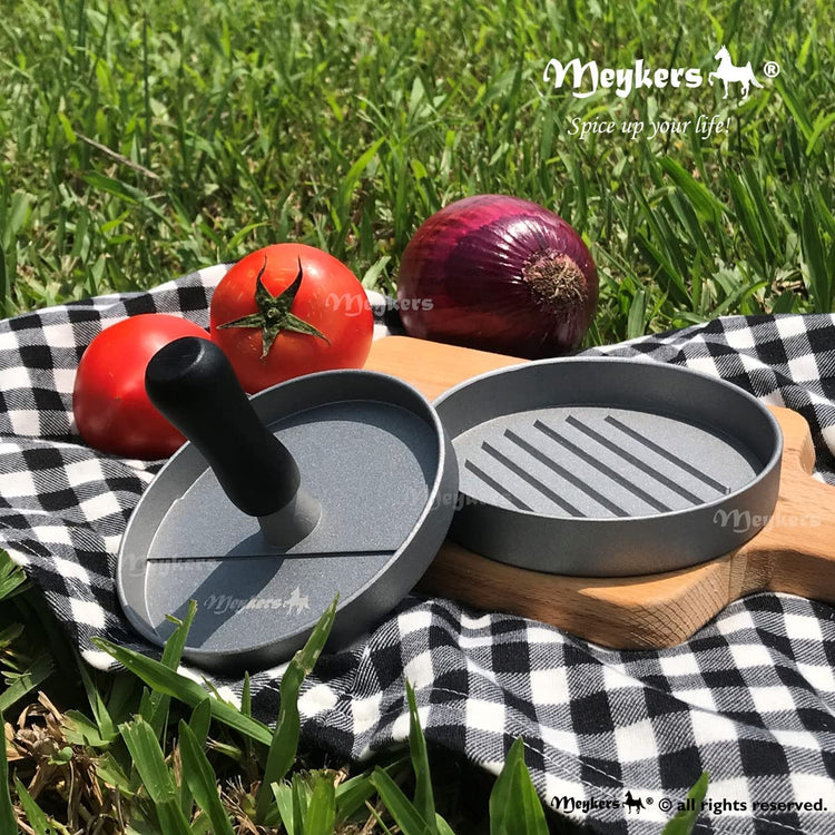 Conjunto De Prensa Para Hamburguesas Con Molde Antiadherente Y Papeles Para BBQ