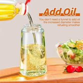 16Oz Oil Dispenser Bottle 2 in 1 Olive Oil Sprayer for Kitchen Cooking 470Ml