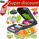 15-In-1 Vegetable Fruit Kitchen Chopper Cutter Food Onion Veggie Dicer Slicer