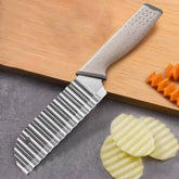 For Kitchen Cortador De Patatas Fritas Para Hacer Patatas Fritas, Cuchillo Ondulado Deacero Inoxidable, Cuchillo De Cocina